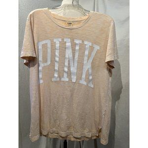 PINK Victoria Secret, PINK T-Shirt Women's Size M Orange  100% COTTON RN#54867